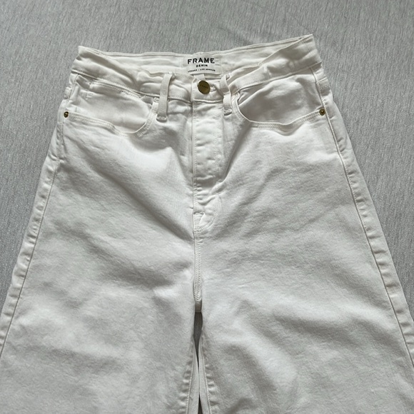 Frame Denim Le Gaucho, high rise, wide, crop, white denim jeans size 27 - Picture 4 of 13